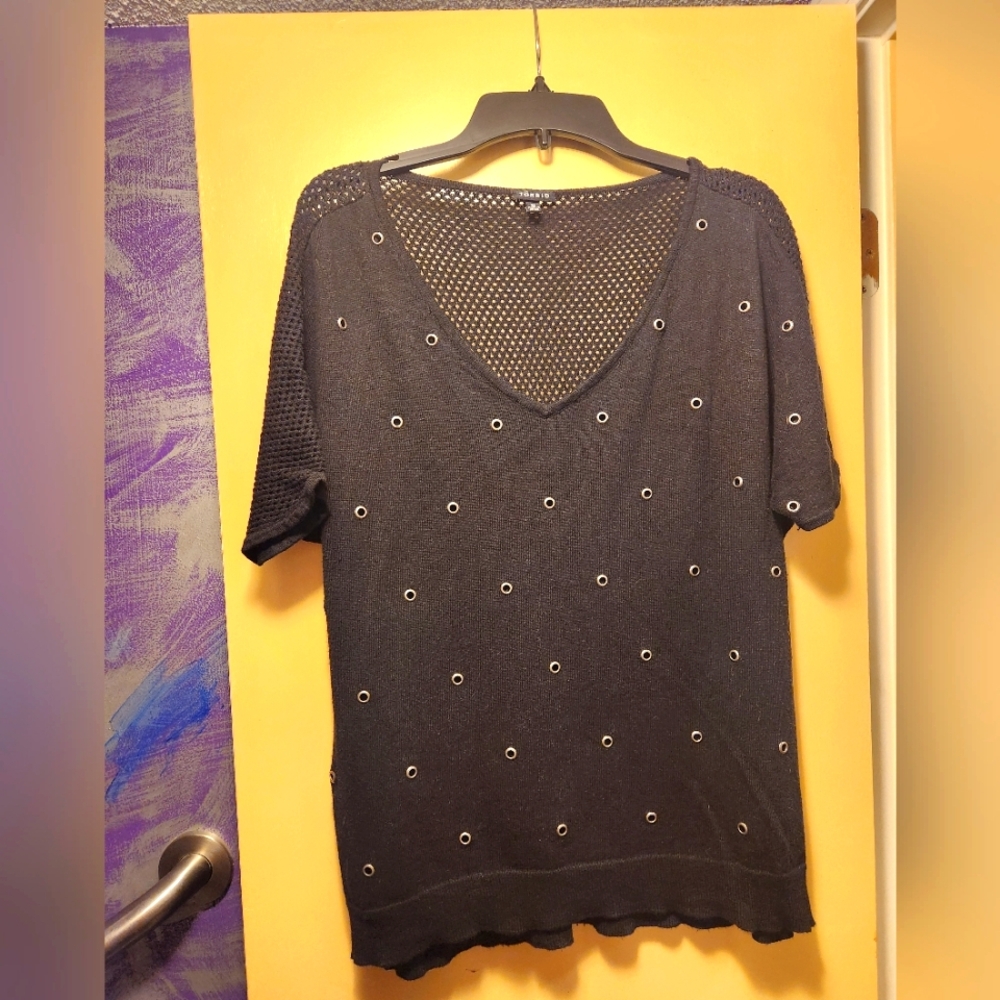 Torrid Black Mesh Top, Size 0